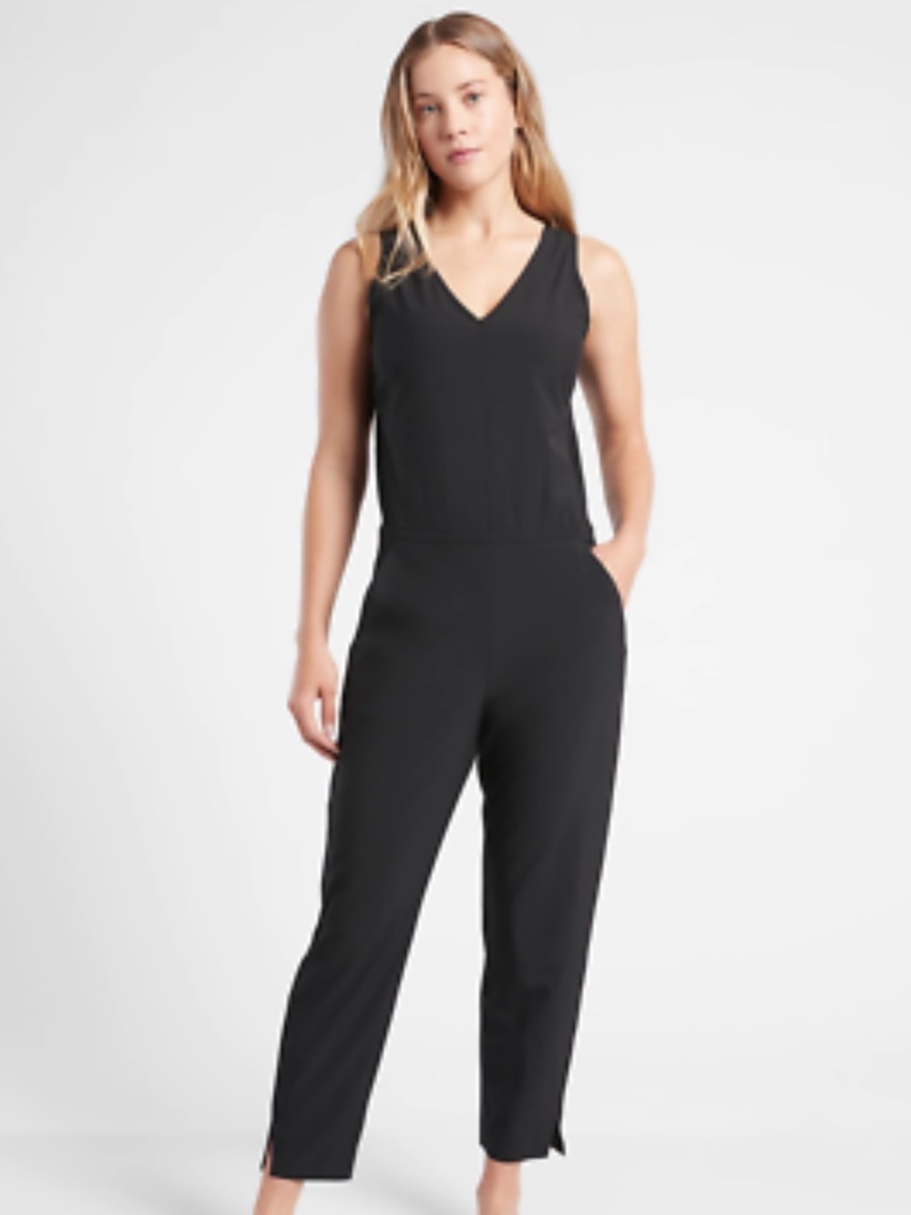 Athleta Brooklyn Utility Jumpsuit in Black womens size 16 NEW sleeveless